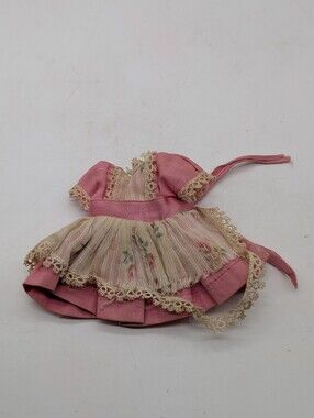 Vintage Vogue Dolls Pink Dress Lace Floral Overlay Ginny Doll Clothes